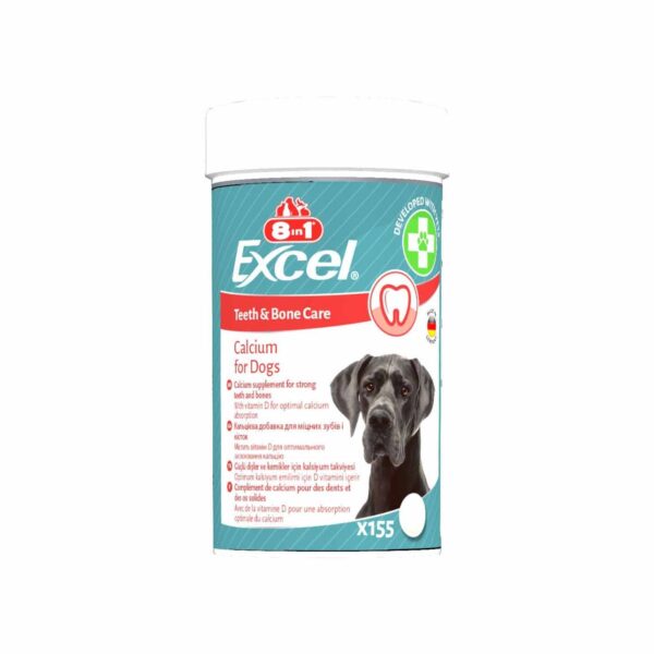 Витамины для щенков и взрослых собак 8in1 Excel Calcium кальций для зубов и костей — изображение 2