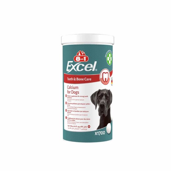 Витамины для щенков и взрослых собак 8in1 Excel Calcium кальций для зубов и костей — изображение 3