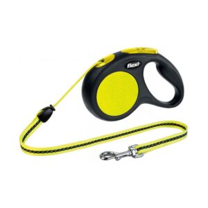 Рулетка Flexi New NEON M 5 м./20 кг. (трос) чорна