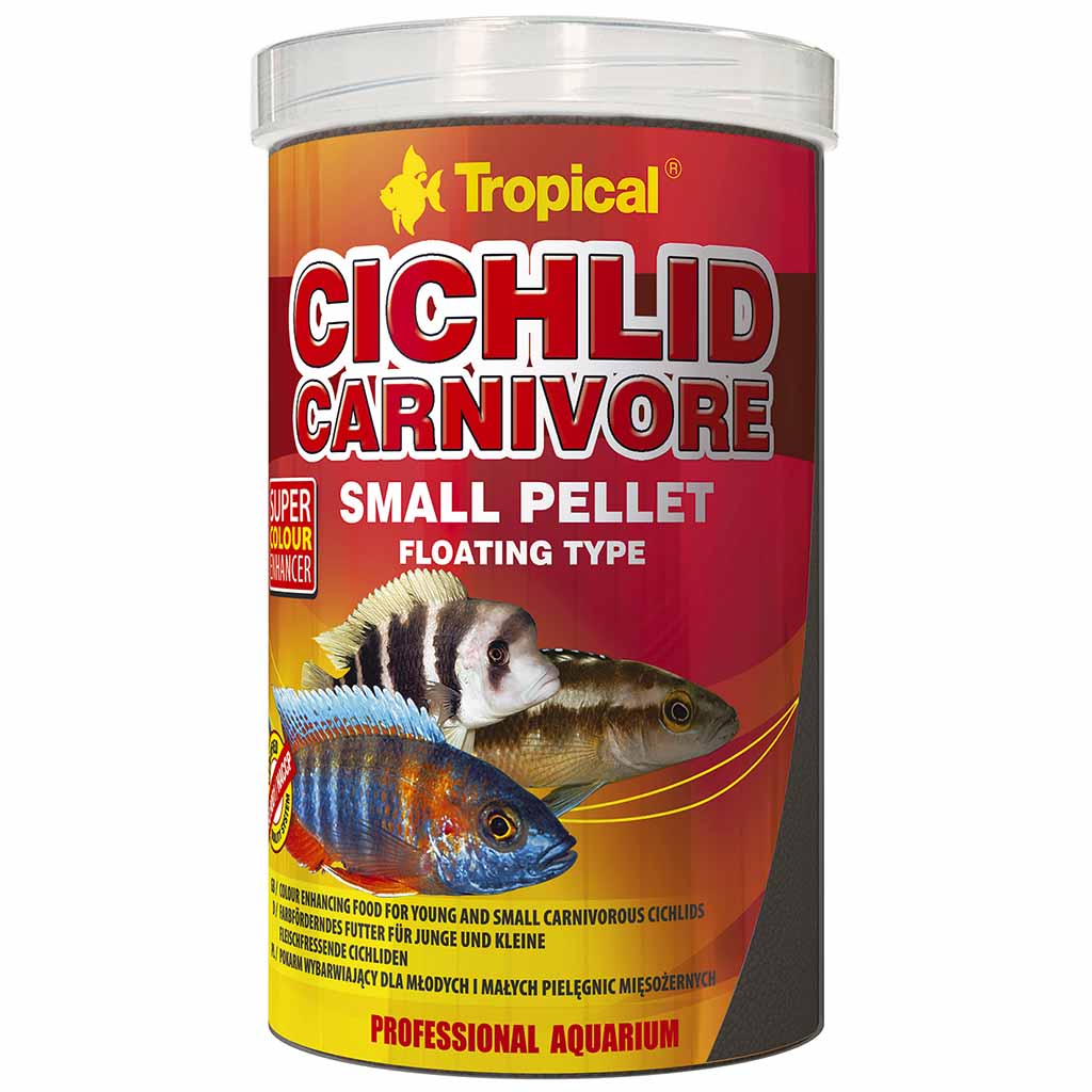 Сухой корм для аквариумных рыб в гранулах Tropical Cichlid Carnivore Small Pellet (для плотоядных цихлид) 1 л.
