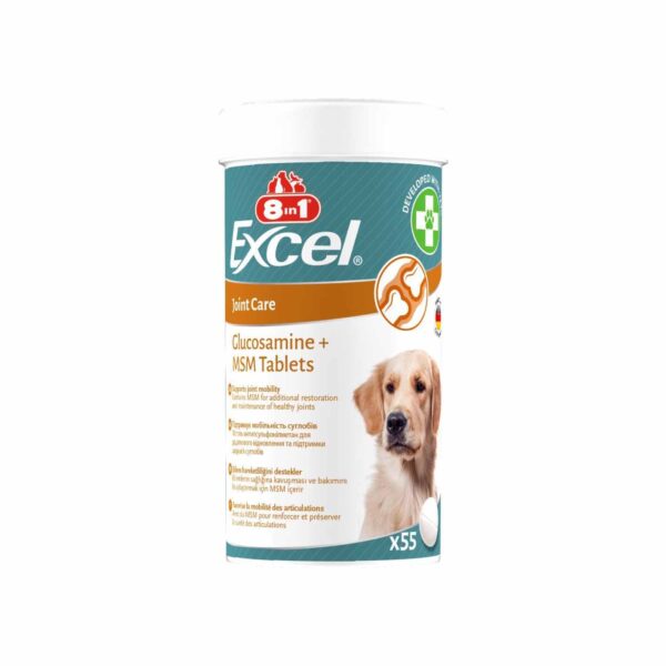 Витамины для щенков и взрослых собак 8in1 Excel Glucosamine + MSM для суставов — изображение 2