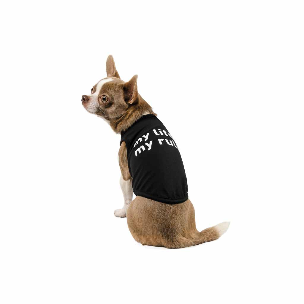 Борцовка для собак Pet Fashion с надписью, черная - Зображення 4