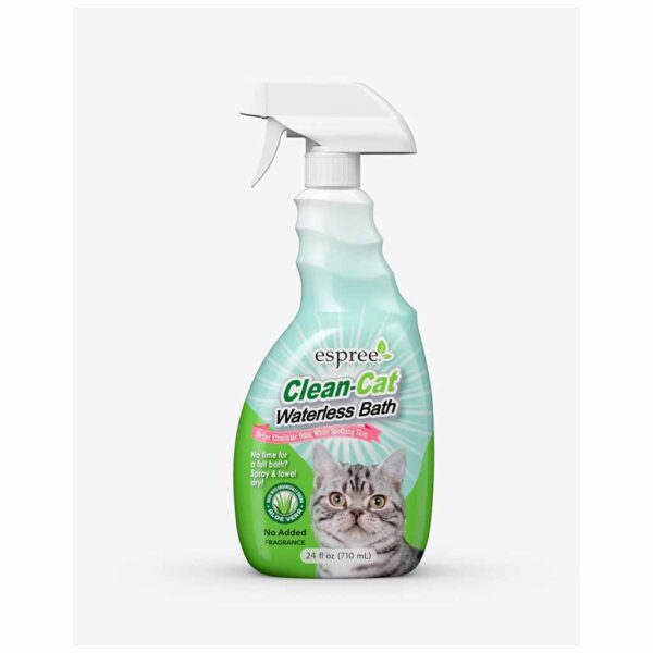Спрей для кошек с алое ESPREE (Эспри) Clean Cat Waterless Bath экспресс чистка шерсти 710 мл.