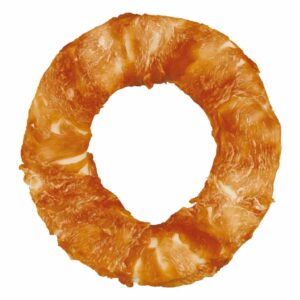Лакомство для собак Trixie Denta Fun кольцо для чистки зубов, с курицей, натуральная кожа, 225 гр., d=20 см.