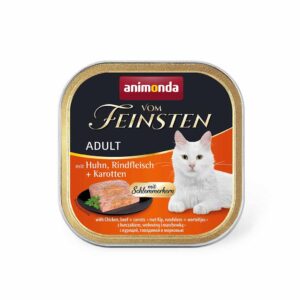 Вологий корм для котів Animonda Vom Feinsten Adult with Chicken, Beef+Carrots паштет з куркою, яловичиною та морквою