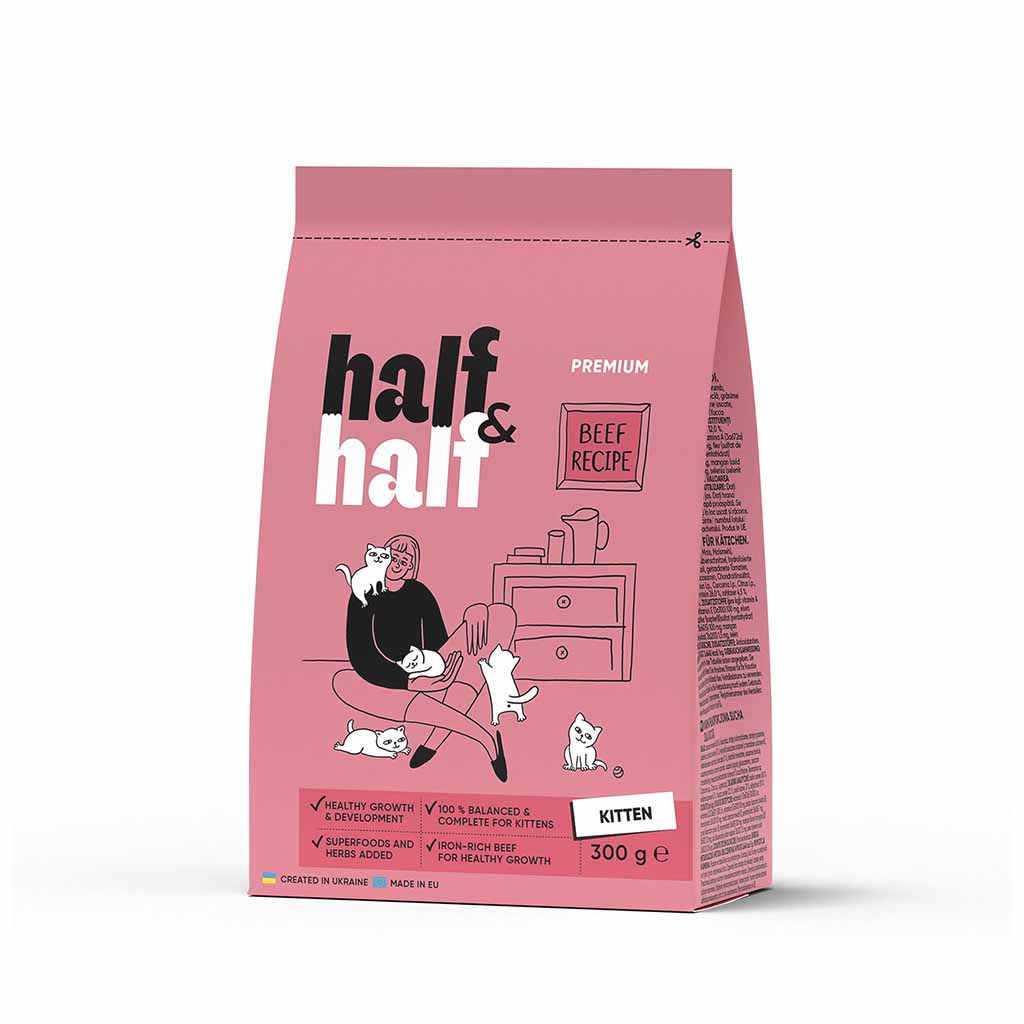 Сухий корм для кошенят Half&Half Kitten яловичина
