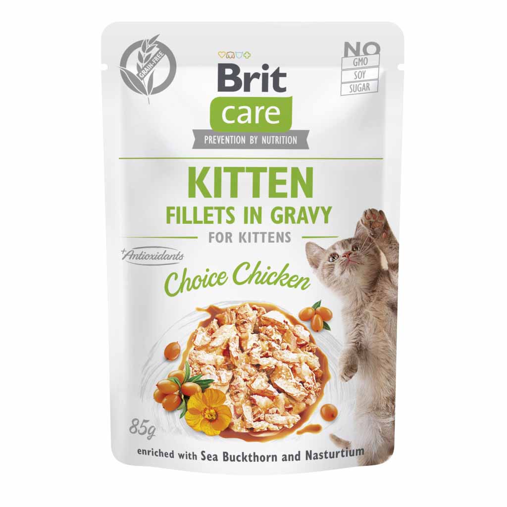 Вологий корм для кошенят Brit Care Cat Fillets in Gravy Choice Chicken філе в соусі з куркою