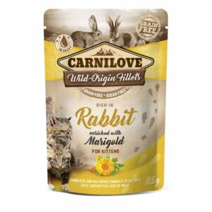 Вологий корм для кошенят Carnilove cat pouch з кроликом і календулою