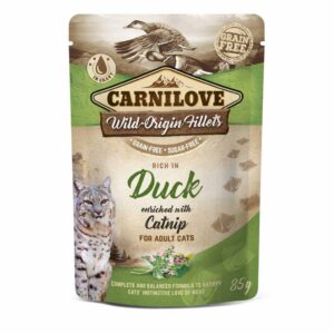 Вологий корм для котів Carnilove cat pouch з качкою та котячою м'ятою