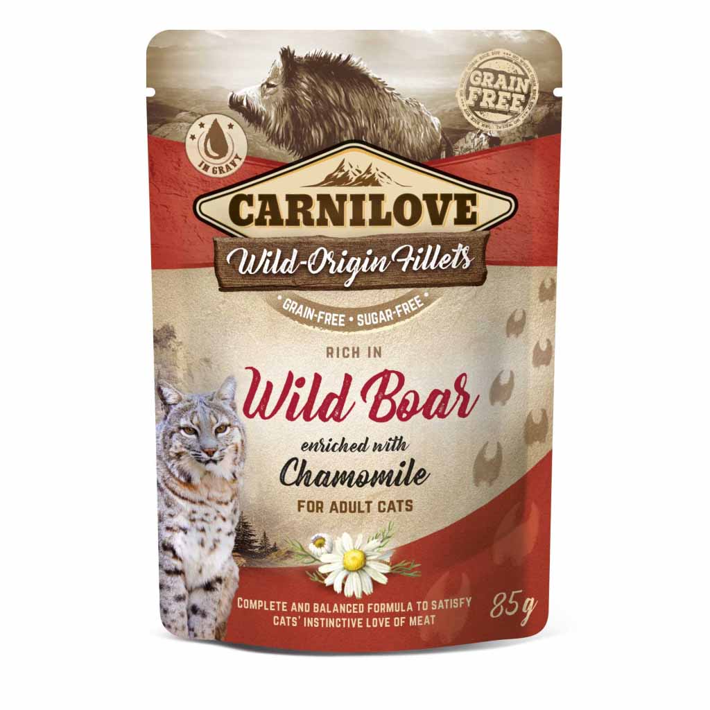 Вологий корм для котів Carnilove cat з кабаном і ромашкою