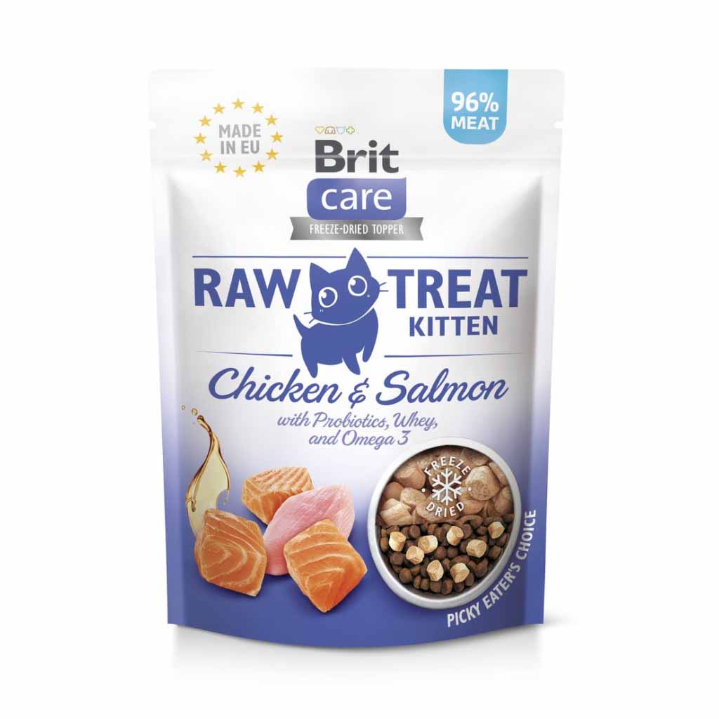 Ласощі для кошенят Brit Care Raw Treat Kitten Freeze-dried з куркою та лососем
