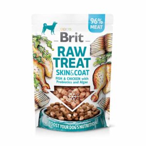 Ласощі для собак Brit Care Raw Treat freeze-dried Skin and Coat для шкіри та шерсті Brit Care Raw Treat freeze-dried Skin and Coat