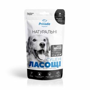 Натуральні ласощі для собак Priroda Шлунок курячий сушений слайсами