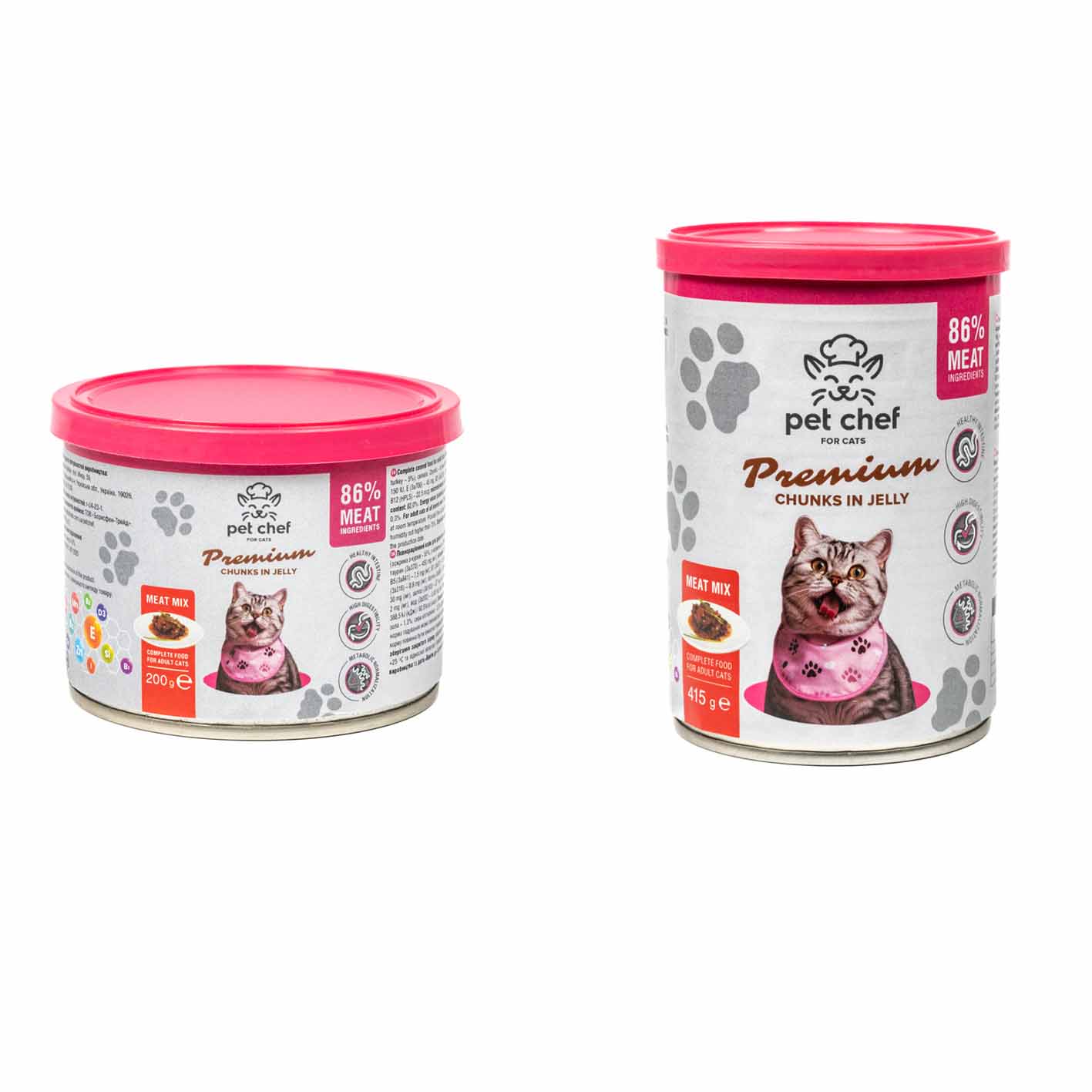 Вологий корм для котів Pet Chef шматочки в желе М’ясний мікс