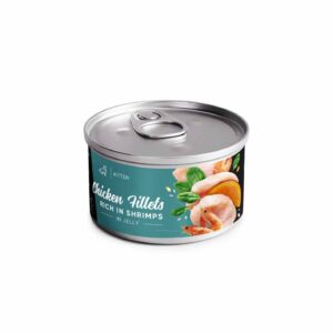 Вологий корм для кошенят Savory філе курки з креветками в желе 70 гр.