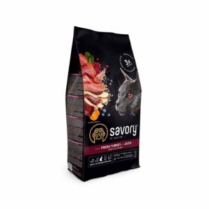 Сухий корм для стерилізованих котів Savory Steril Fresh Turkey and Duck з індичкою та качкою