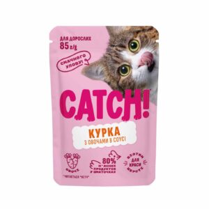 Корм вологий для котів Catch! з куркою та овочами в соусі