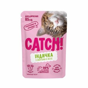 Корм вологий для котів Catch! з індичкою та овочами в желе