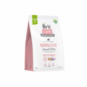 Сухий корм для собак з чутливим травленням Brit Care Sustainable Sensitive з рибою та комахами