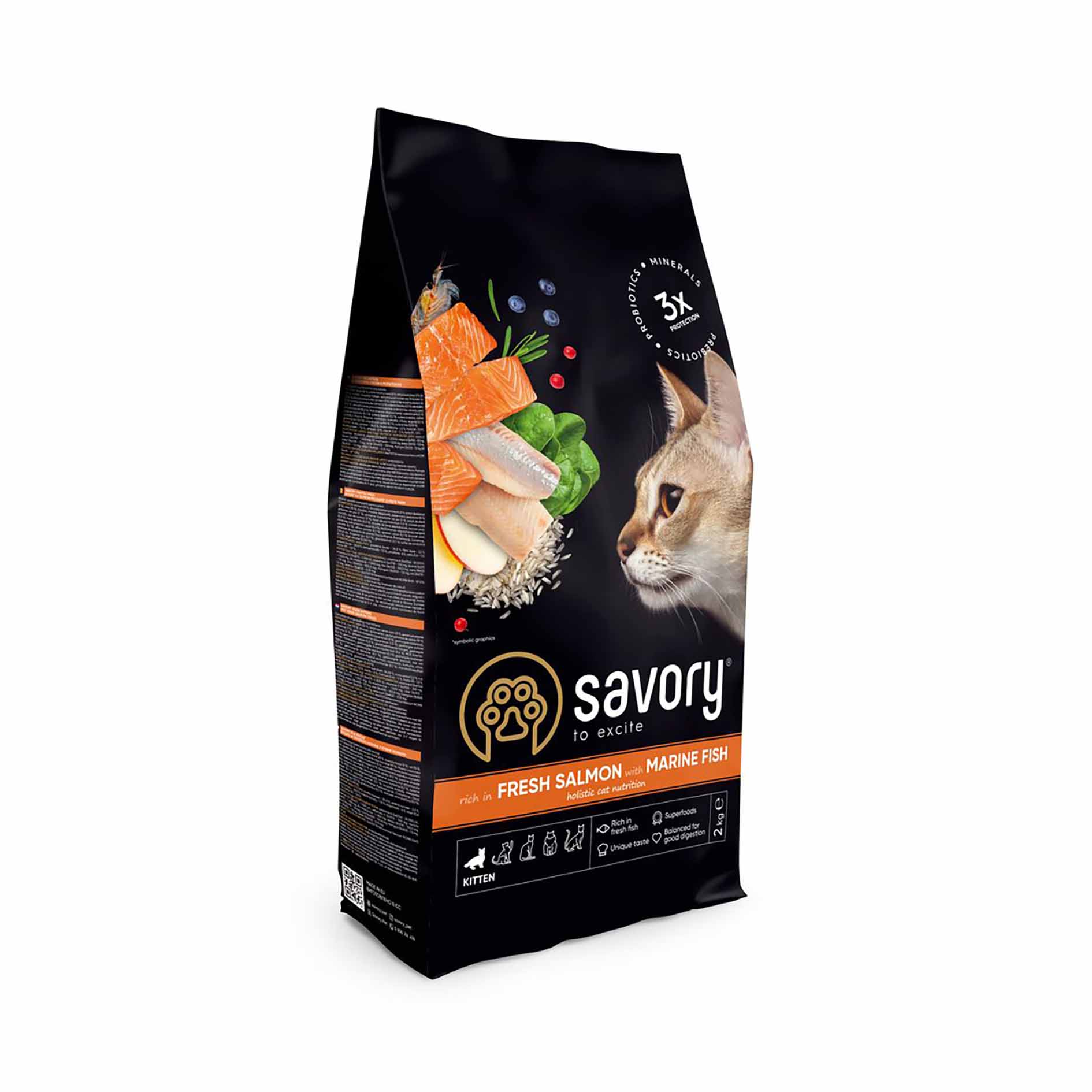 Сухий корм для кошенят Savory Kitten rich in Fresh Salmon with Marine Fish зі свіжим лососем та морською рибою
