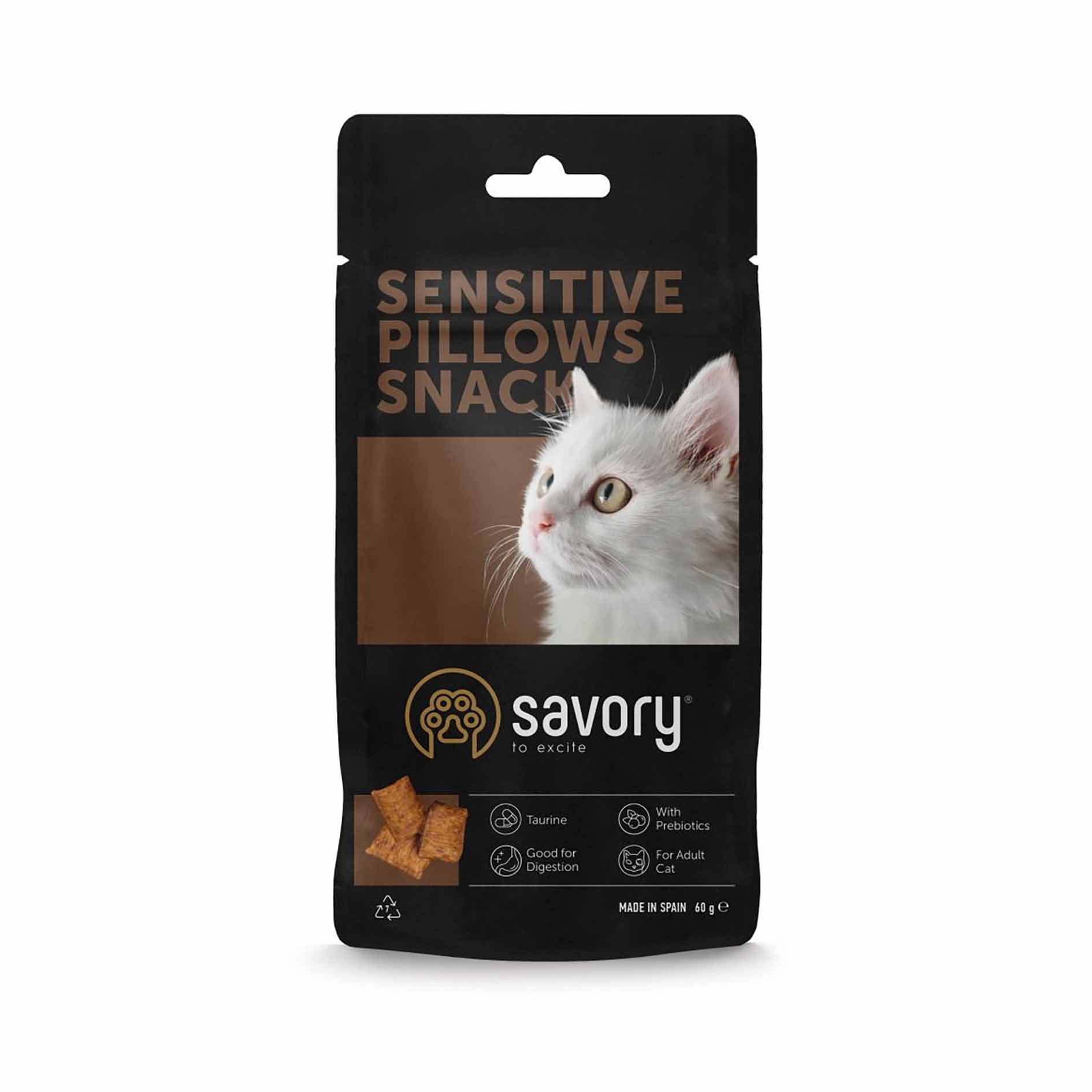 Ласощі для котів Savory Cats Snacks Pillows Sensitive для котів з чутливим травленням